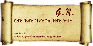 Göbölös Móric névjegykártya